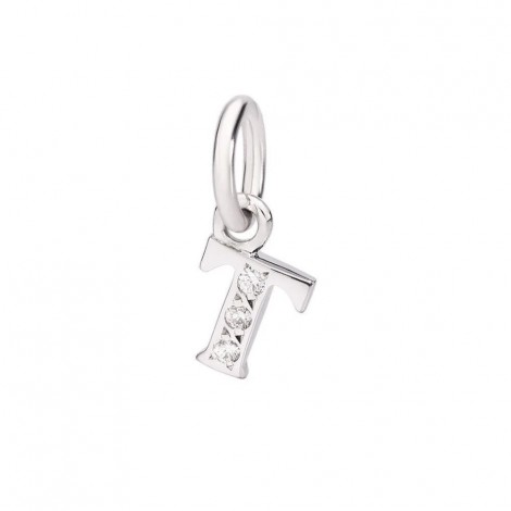 Ciondolo Alfabeto Lettera T Placcato Oro – Gioiello Piccolo 12 Mm Per Collana