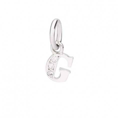 Ciondolo Dodo Lettera G Oro Bianco 18Kt Diamanti DLETPOB/B/G