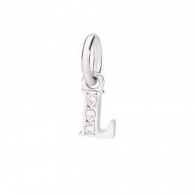 Ciondolo Dodo Lettera L Oro Bianco 18Kt Diamanti DLETPOB/B/L