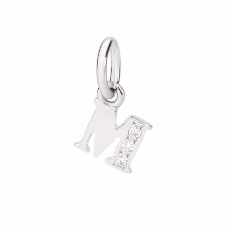 Dodo Ciondolo Lettera M Oro Bianco 18Kt Diamanti DLETPOB/B/M