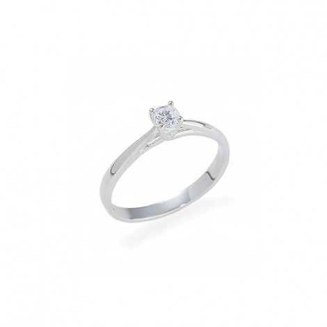 Raggi Anello Solitario Griffe Diamante 0,07 ct F VS