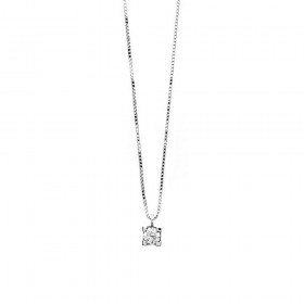 Raggi Girocollo Griffe Quattro Punte Diamante 0,05ct F VS Oro Bianco 18kt