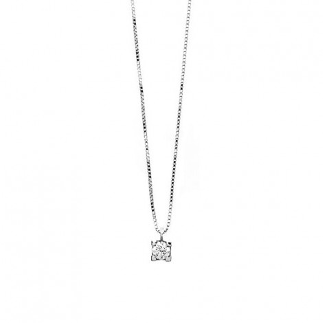 Raggi Girocollo Griffe Quattro Punte Diamante 0,05ct F VS Oro Bianco 18kt