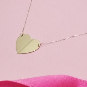 Raggi Collana Oro Giallo 18kt Cuore Liscio