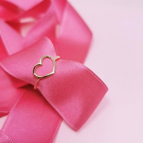 Anello Oro Giallo 18 kt Cuore Silhouette