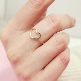 Anello Oro Giallo 18 kt Cuore Silhouette