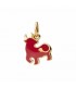 Ciondolo Dodo Bue Oro Giallo 18Kt Smalto Rosso DMCZ/BULOG