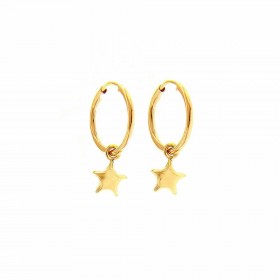 Raggi Orecchini Cerchi Donna Stelle Oro Giallo 18kt