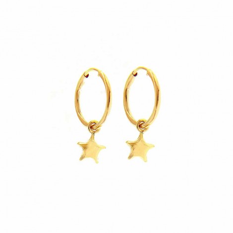 Raggi Orecchini Cerchi Donna Stelle Oro Giallo 18kt