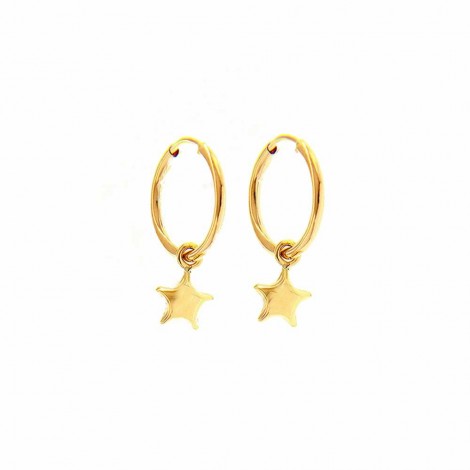 Raggi Orecchini Cerchi Donna Stelle Oro Giallo 18kt