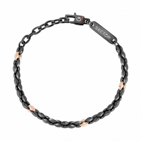 Bracciale Uomo Sector Acciaio Pvd Nero Rosé Marina SAFT24