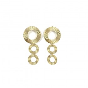 Raggi Orecchini Cerchi Pendenti Donna Argento 925 Dorato