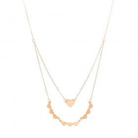 Collana Donna Raggi Cuori Oro Rosa 9kt