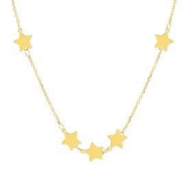 Collana Donna Raggi Stelle Oro Giallo 9kt 40cm