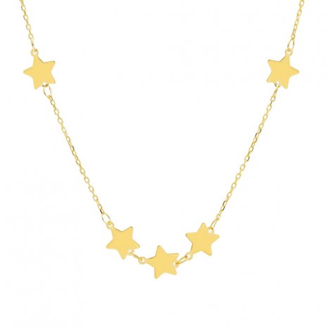 Collana Donna Raggi Stelle Oro Giallo 9kt 40cm