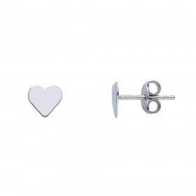Orecchini Lobo Raggi Oro Bianco 9kt Cuore