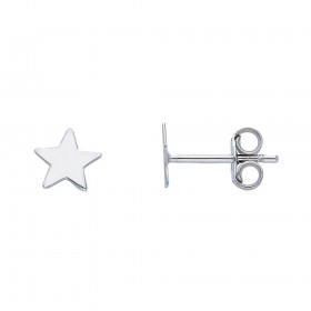 Orecchini Lobo Raggi Oro Bianco 9kt Stelle