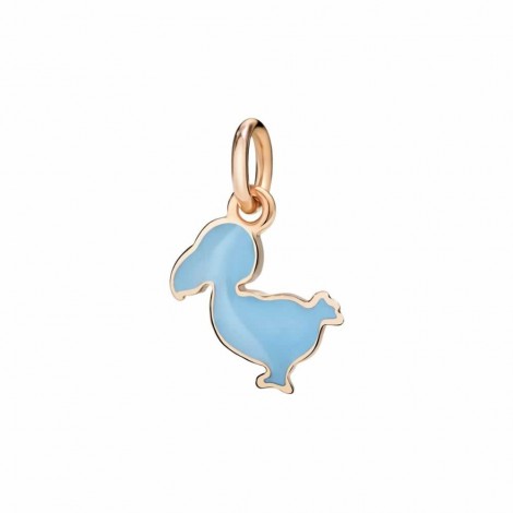 Ciondolo Dodo Junior Oro Rosa 9Kt Smalto Azzurro