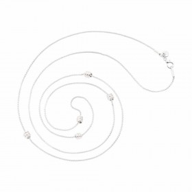 Collana Dodo Nodo Argento 925 5 Stopper Mobili 80cm DCKNOT5/A/80