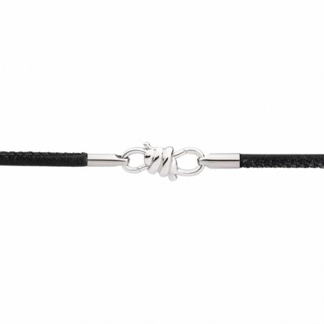 Bracciale Donna Dodo Nodo in Pelle e Argento 925 Nero