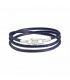 Bracciale Dodo Nodo in Pelle e Argento 925 Blu