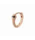 Monorecchino Cerchio Raggi Argento 925 Rosato Serpente Zirconi Neri