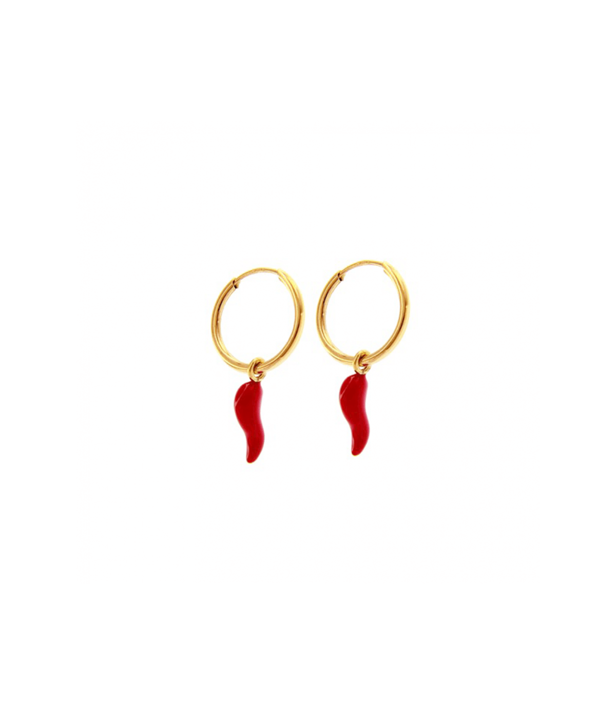 GLORIS Orecchini A Cerchio Donna Con Smalto Bianco E Oro, 16.5 Mm, Eleganti E Classici