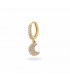 Monorecchino Raggi Argento 925 Dorato Luna Zirconi