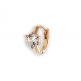 Monorecchino Cerchio Raggi Argento 925 Rosato Zircone Bianco
