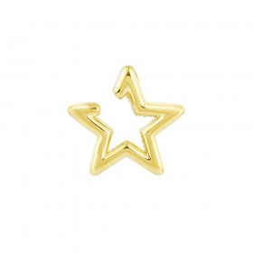 Orecchino Earcuff Raggi Argento Dorato Stella con Zirconi