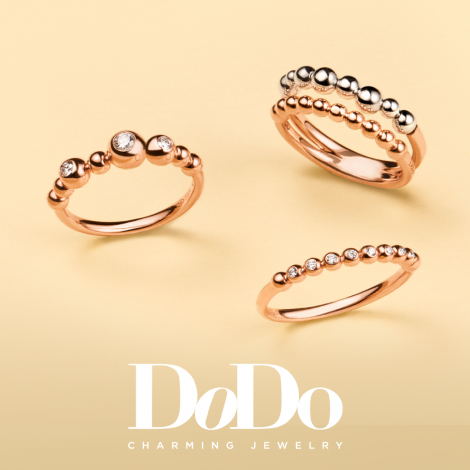 Anello Dodo Bollicine Oro Rosa Argento