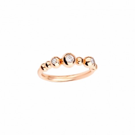 Anello Dodo Bollicine Oro Rosa Diamanti 0,12ct Misura 52