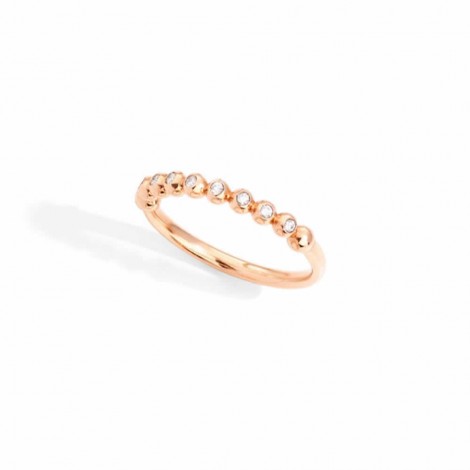 Anello Dodo Bollicine Oro Rosa Diamanti 0,07ct