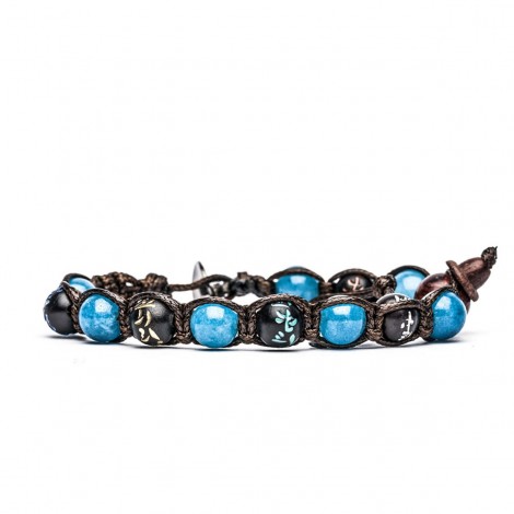 Bracciale Tamashii Mantra Agata Azzurra BHS200-53