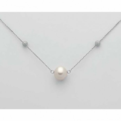 Collana Miluna Oro 18kt Diamantata Perla Centrale PCL6025