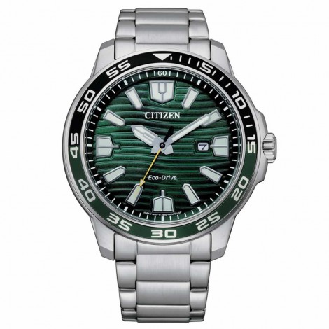 Orologio Uomo Citizen Marine Sport Solotempo Quadrante Verde Acciaio 45mm AW1526-89X