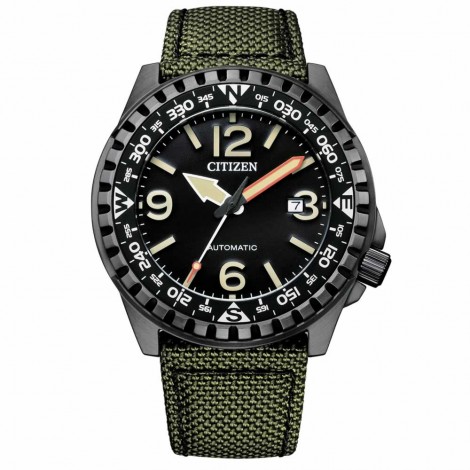 Orologio Uomo Citizen Meccanico Verde Nylon 46mm NJ2197-19E