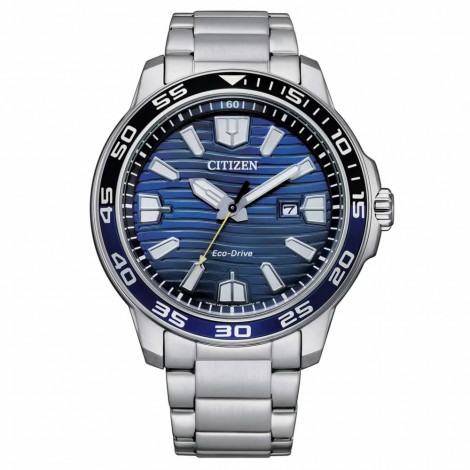 Orologio Uomo Citizen Marine Sport Solotempo Quadrante Blu Acciaio 45mm AW1525-81L