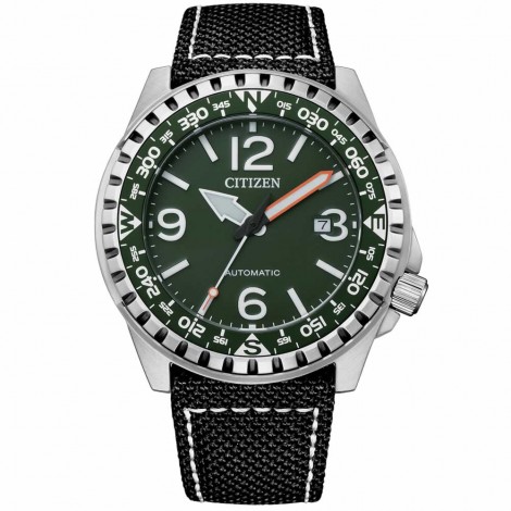 Orologio Uomo Citizen Automatico Nylon Quadrante Verde 46mm NJ2198-16X