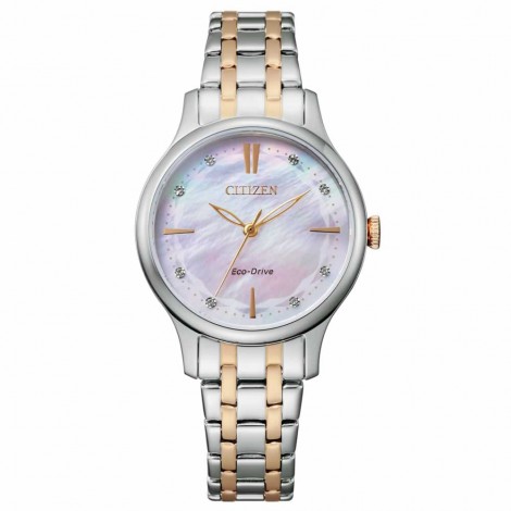 Orologio Donna Citizen Lady 31mm Solotempo Madreperla Zirconi EM0896-89Y