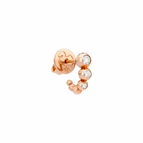 Monorecchino Dodo Bollicine Precious Oro Rosa 9kt Diamanti 0,11ct