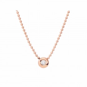 Collana Dodo Bollicine Diamante Punto Luce Oro Rosa 9kt