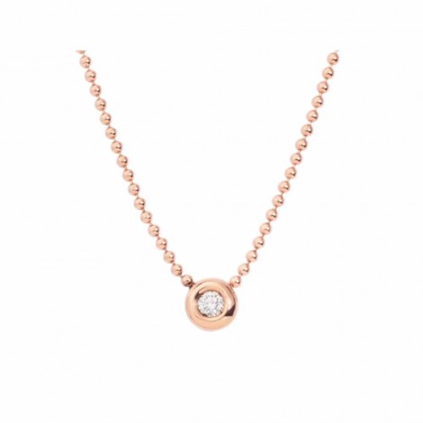 Collana Dodo Bollicine Diamante Punto Luce Oro Rosa 9kt