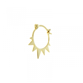 Monorecchino Cerchio Raggi Argento Dorato Borchie Piatto
