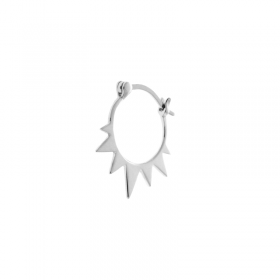 Monorecchino Cerchio Raggi Argento Borchie Piatto