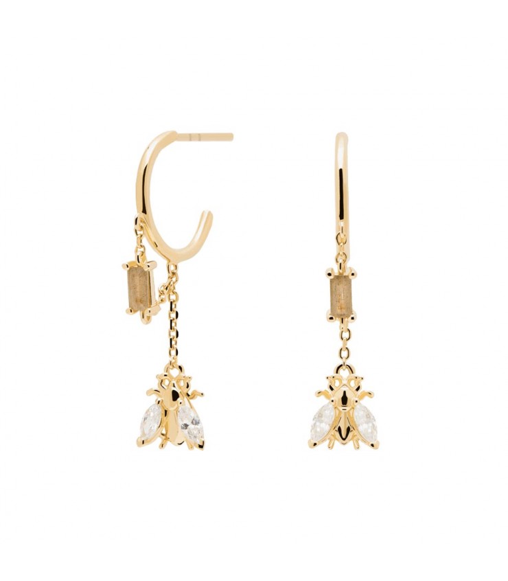 PDPaola Orecchini Donna In Argento 925 Dorato Con Zirconi - Modello AR01-290-U - Confezione Regalo