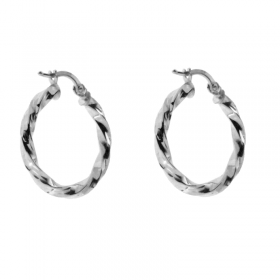 Orecchini Donna Raggi a Cerchio in Oro Bianco 18kt Torchon