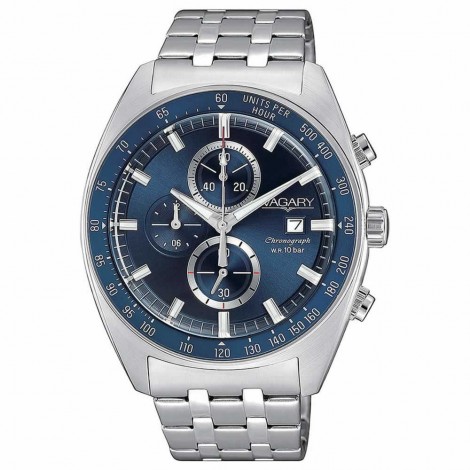 Orologio Uomo Vagary Rockwell Cronografo Acciaio Blu VA1-218-71