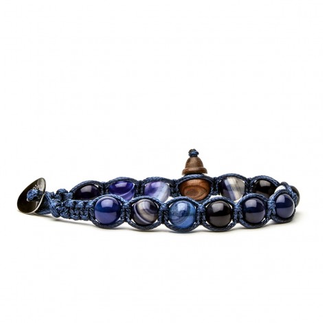 Bracciale Tamashii Tibet Agata Blu Striata BLUES900-216