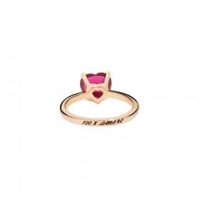 Anello Dodo 100 Amore Oro Rosa 9kt Rubino Cuore DAB1006100AM0009R